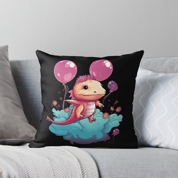 Item preview, Cute Axolotl Kawaii with ballons designed and sold by ArtFromBeyond.