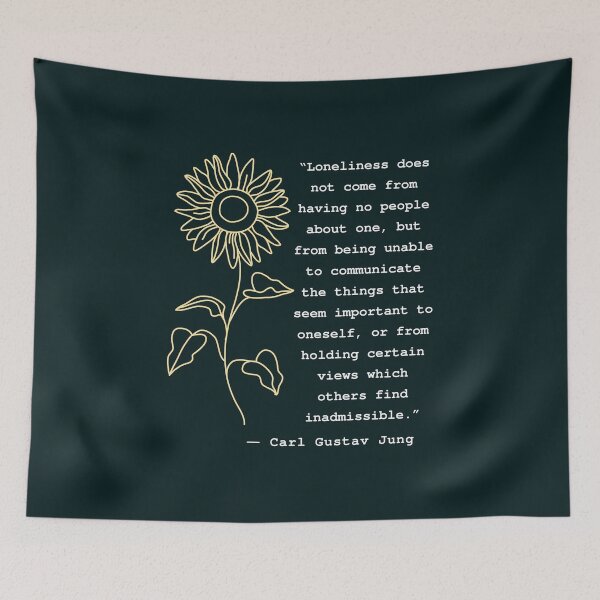 Item preview, Carl Jung  portrait and quote: Loneliness does not come from having no people about one designed and sold by artbleed.