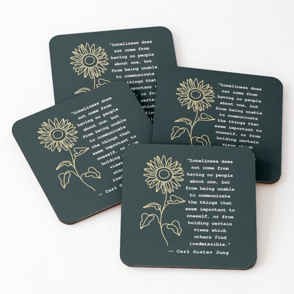 Item preview, Carl Jung  portrait and quote: Loneliness does not come from having no people about one designed and sold by artbleed.