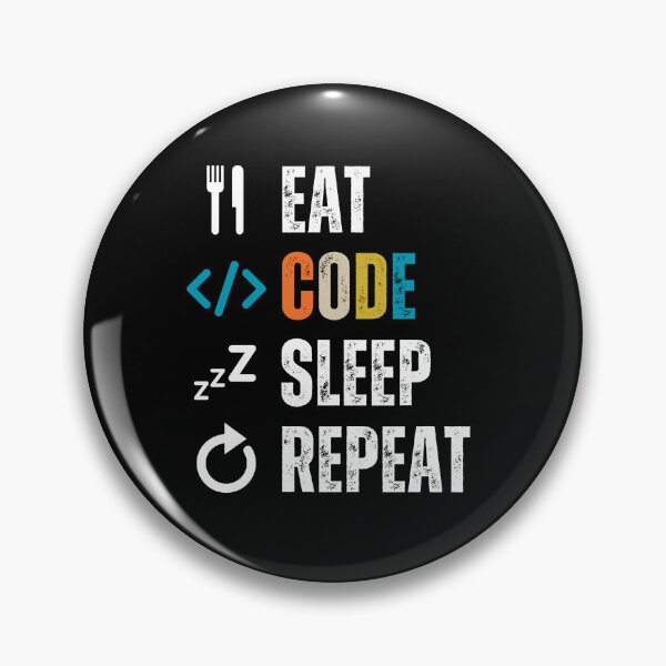 Item preview, Eat sleep code repeat Programmer coding retro design designed and sold by Uplife-MyStore.