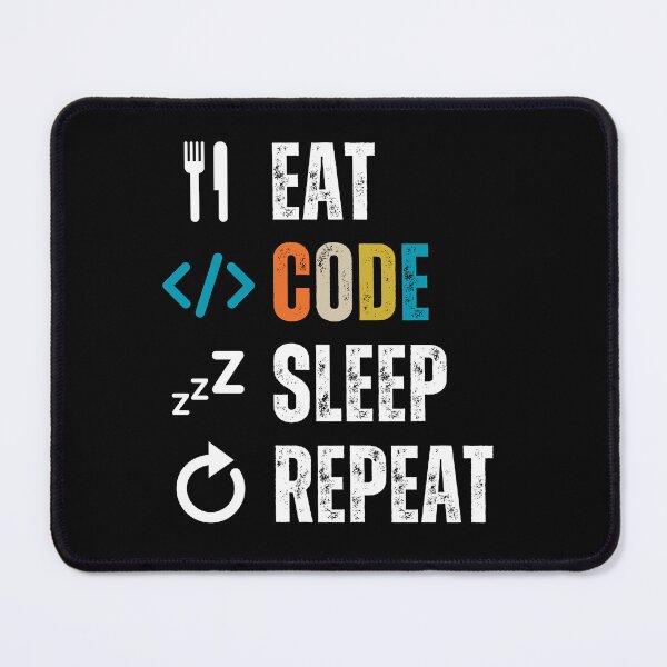 Item preview, Eat sleep code repeat Programmer coding retro design designed and sold by Uplife-MyStore.