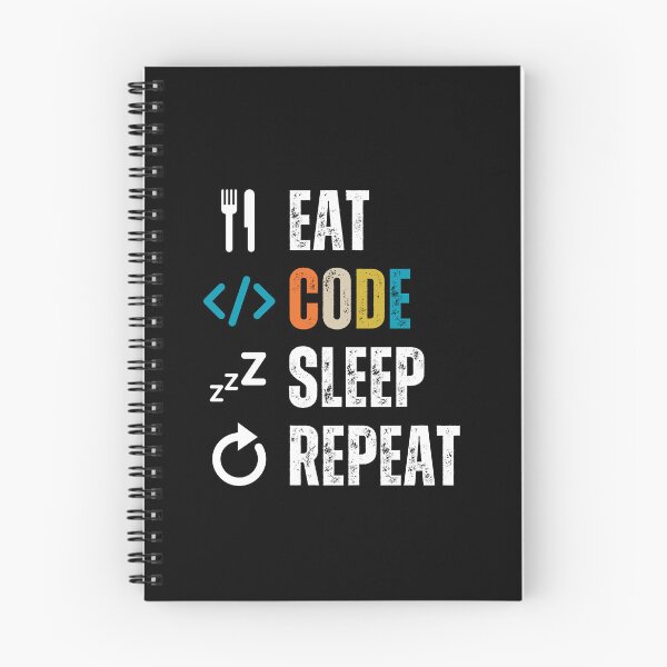 Item preview, Eat sleep code repeat Programmer coding retro design designed and sold by Uplife-MyStore.