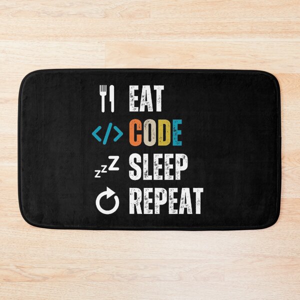 Item preview, Eat sleep code repeat Programmer coding retro design designed and sold by Uplife-MyStore.