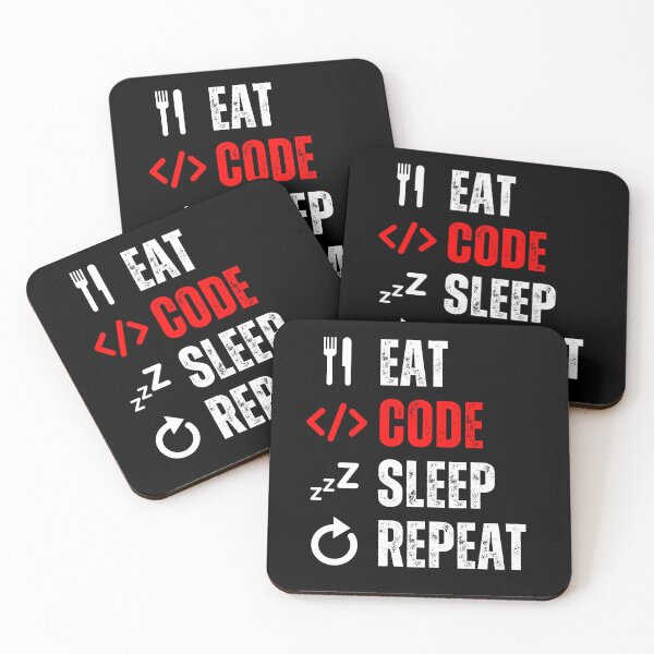 Item preview, Eat sleep code repeat Programmer coding retro design designed and sold by Uplife-MyStore.