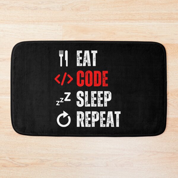 Item preview, Eat sleep code repeat Programmer coding retro design designed and sold by Uplife-MyStore.