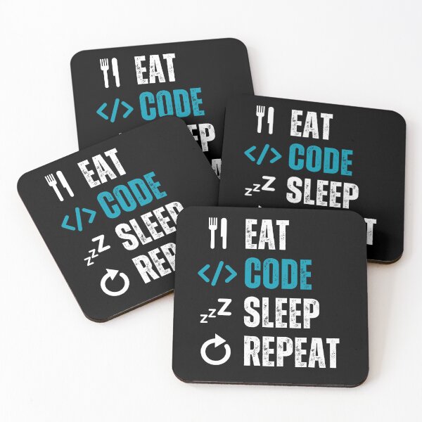 Item preview, Eat sleep code repeat Programmer coding retro design designed and sold by Uplife-MyStore.