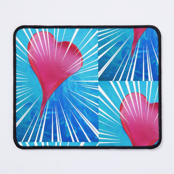 Item preview, Abstract pattern pink heart light blue background with a wreath of rays designed and sold by G-M-Designs.