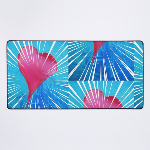 Item preview, Abstract pattern pink heart light blue background with a wreath of rays designed and sold by G-M-Designs.