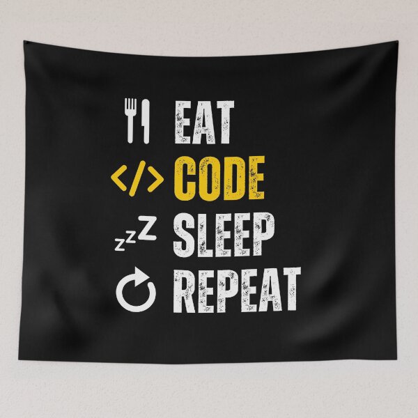Item preview, Eat sleep code repeat Programmer coding retro design designed and sold by Uplife-MyStore.