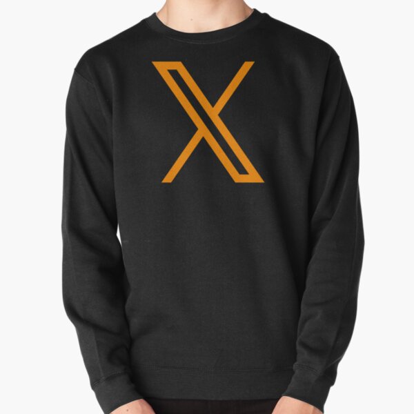 Orange Unicode Double-Struck Capital X Pullover Sweatshirt