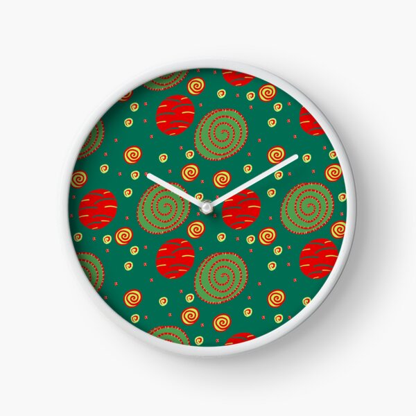 Christmas Dots - Green Clock