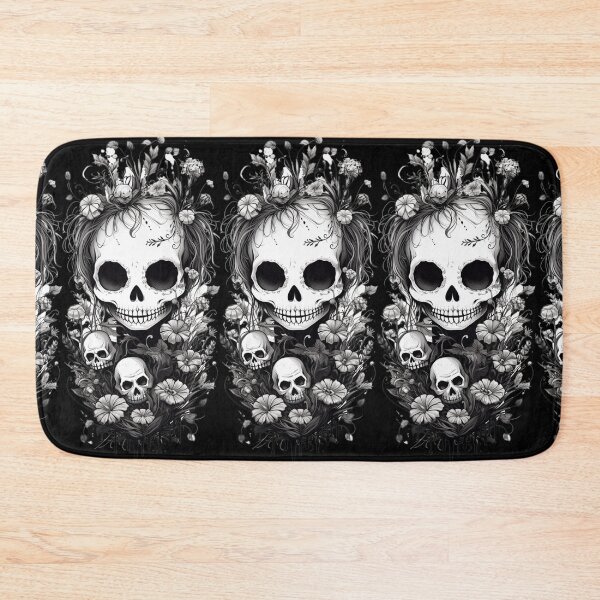 Item preview, Smiling Skull and Flowers designed and sold by MarcinCollie.