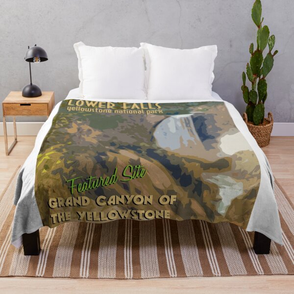 Item preview, Yellowstone Lower Falls retro tourism poster art designed and sold by SmyrnaBuffalo.