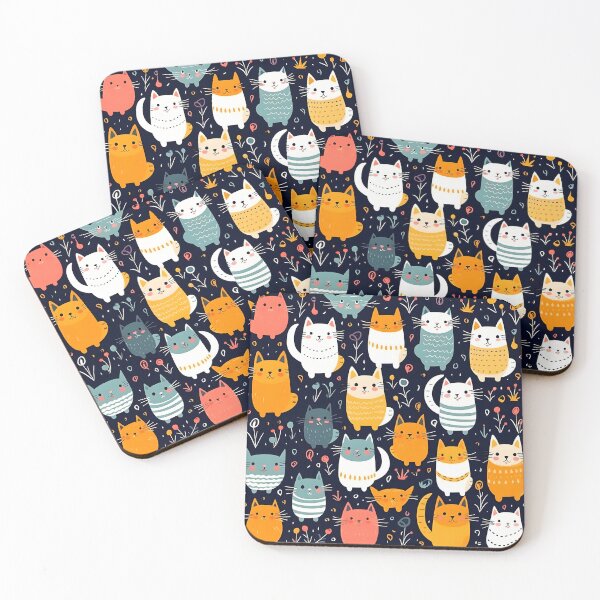 Item preview, Very cute colorful cats designed and sold by grebie.