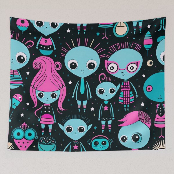 Item preview, Cute Whimsical Goth Aliens designed and sold by Digital-Fusion.