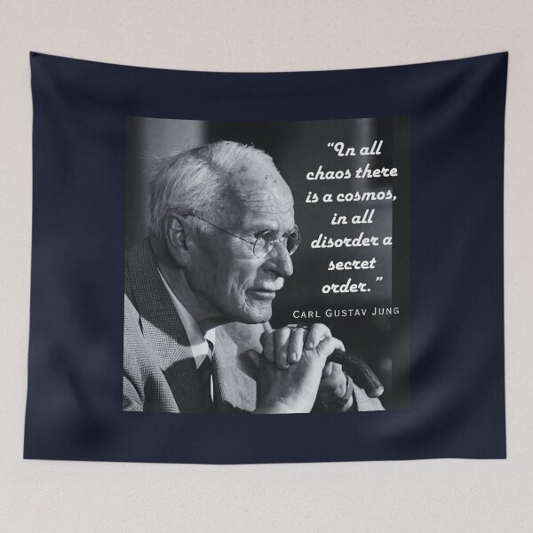 Item preview, Carl Jung  portrait and quote: In all chaos there is a cosmos... designed and sold by artbleed.