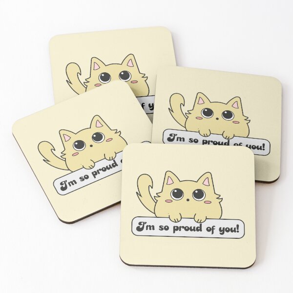 Item preview, I'm so proud of you! Cat with motivational phrase designed and sold by LunMoony.