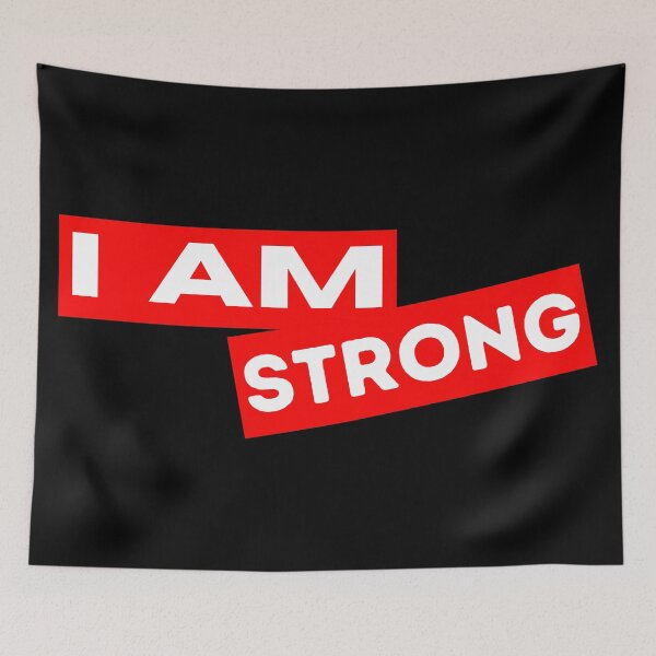 Item preview, I am strong Motivational Inspirational Quotes Saying designed and sold by Uplife-MyStore.