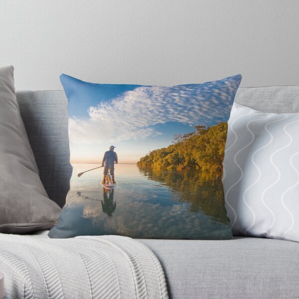 Paddlingboarding Moreton Bay Throw Pillow