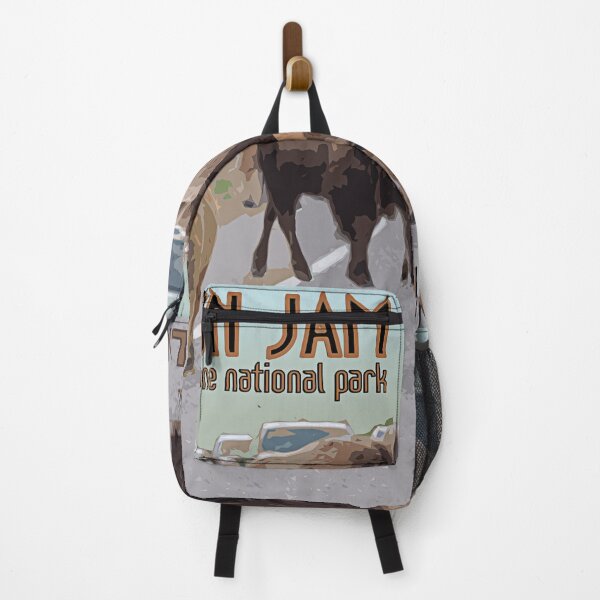 Item preview, Bison Jam a Yellowstone Willife Event Retro Tourism Poster designed and sold by SmyrnaBuffalo.
