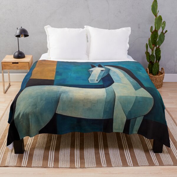 Item preview, White Horse Abstract Against Blue designed and sold by YoPedro.
