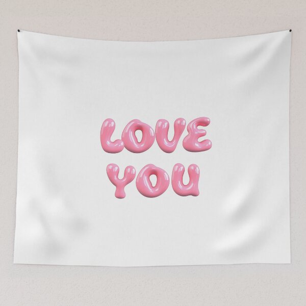 Item preview, Love You pink bubblegum 3d effect for wedding Valentine birthday designed and sold by Fern-and-Fyre.