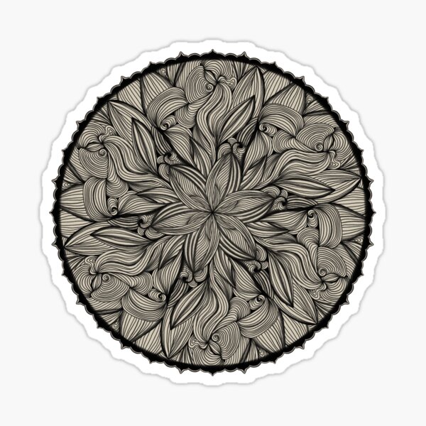Line Art 06.22.23 Mandala Etching  Sticker