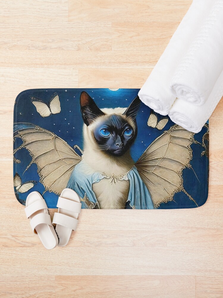 Disover Vintage Style Anthropomorphic Siamese Lady Cat | Bath Mat
