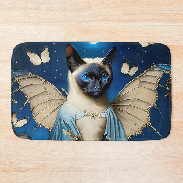 Discover Vintage Style Anthropomorphic Siamese Lady Cat | Bath Mat