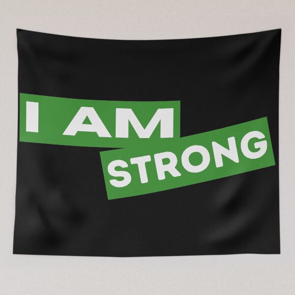 Item preview, I am strong Motivational Inspirational Quotes Saying designed and sold by Uplife-MyStore.