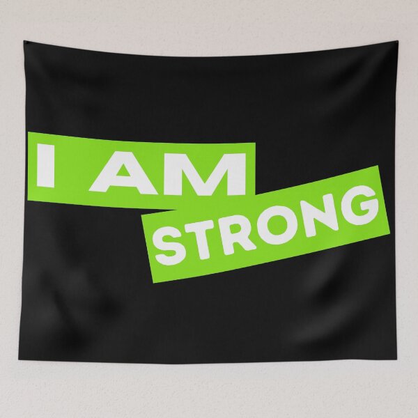 Item preview, I am strong Motivational Inspirational Quotes Saying designed and sold by Uplife-MyStore.