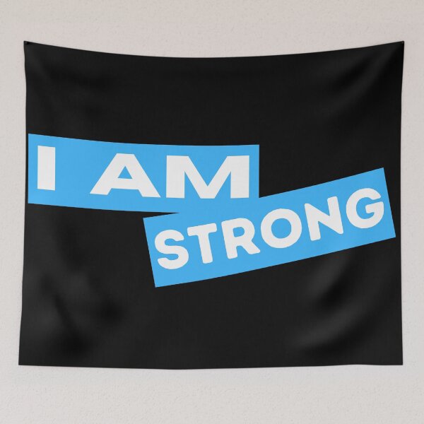 Item preview, I am strong Motivational Inspirational Quotes Saying designed and sold by Uplife-MyStore.