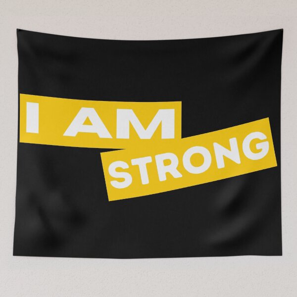 Item preview, I am strong Motivational Inspirational Quotes Saying designed and sold by Uplife-MyStore.