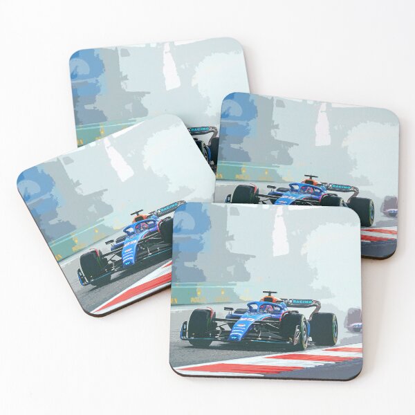 Item preview, Alexander Albon racing in the rain with Esteban Ocon in his spray 2023 designed and sold by Rodissimus1984.