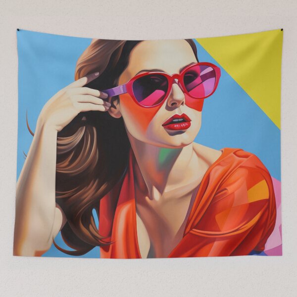 Item preview, Color Burst Muse: Pop Art Ode to a Vibrant Model designed and sold by Moisky Art.