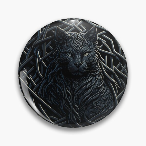 Item preview, Gothic Halloween Black Cat Celtic-Core Illustration Design designed and sold by Itaya Art.