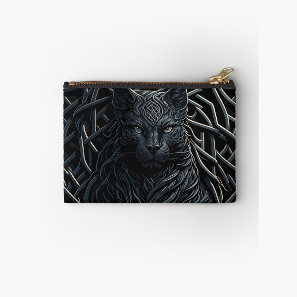 Item preview, Gothic Halloween Black Cat Celtic-Core Illustration Design designed and sold by Itaya Art.