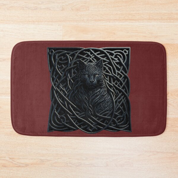 Item preview, Gothic Halloween Black Cat Celtic-Core Illustration Design designed and sold by Itaya Art.