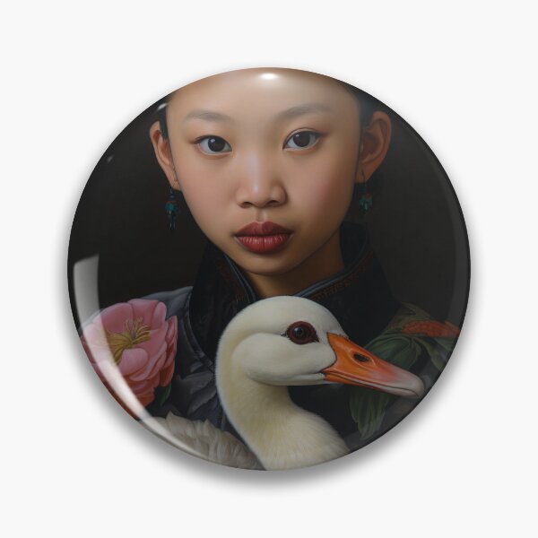 Artikelvorschau, Ein chinesisches Mädchen hält eine Gans entworfen und verkauft von Elindith.