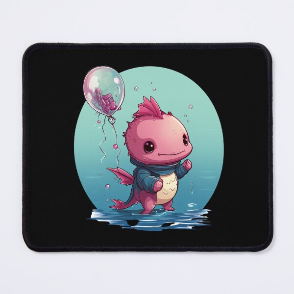 Item preview, Cute Axolotl Kawaii with ballons designed and sold by ArtFromBeyond.