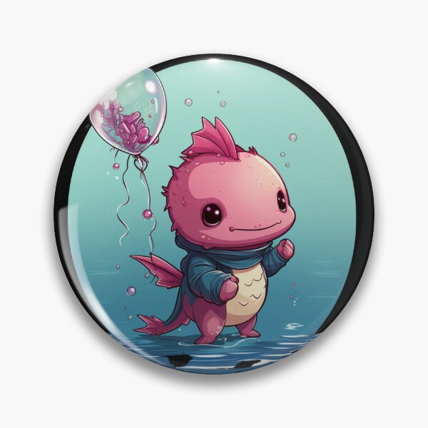 Item preview, Cute Axolotl Kawaii with ballons designed and sold by ArtFromBeyond.