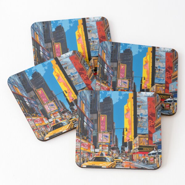 Item preview, Vivid Avenue: Pop Art Rendering of a Buzzing New York Side Street designed and sold by Moisky Art.