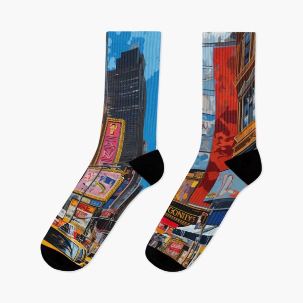 Item preview, Vivid Avenue: Pop Art Rendering of a Buzzing New York Side Street designed and sold by Moisky Art.