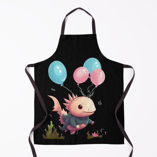 Item preview, Cute Axolotl Kawaii with ballons designed and sold by ArtFromBeyond.