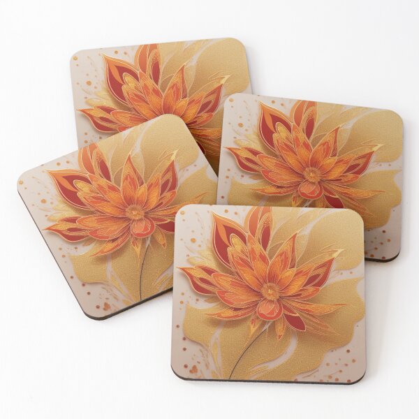 Item preview, Orange sunset floral abstract  designed and sold by Roxburylane.