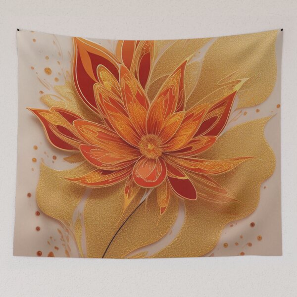 Item preview, Orange sunset floral abstract  designed and sold by Roxburylane.
