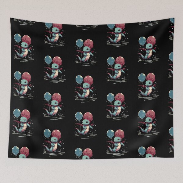 Item preview, Cute Axolotl Kawaii with ballons designed and sold by ArtFromBeyond.