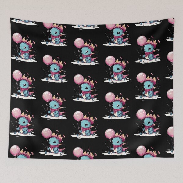 Item preview, Cute Axolotl Kawaii with ballons designed and sold by ArtFromBeyond.