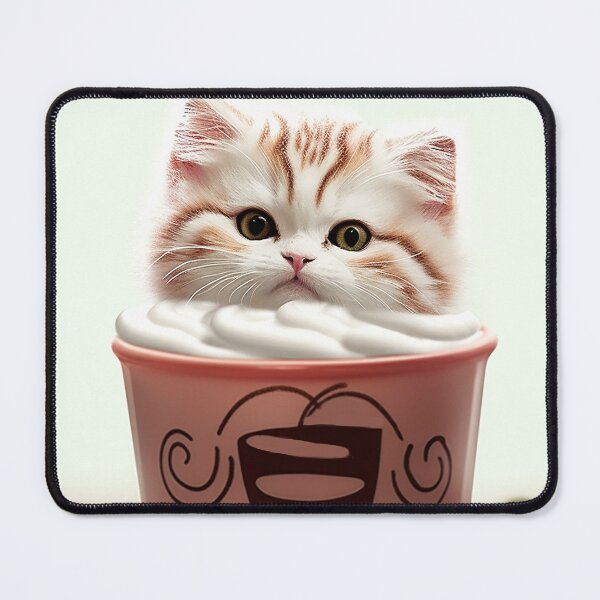 Item preview, Café Feline: Catpuccino Art with Sweet Strawberry Touch designed and sold by EmeraldeaArt.