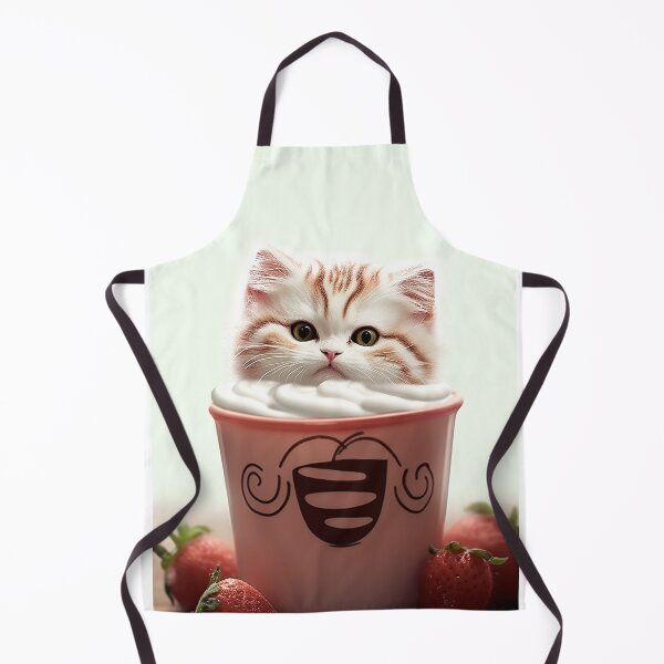 Item preview, Café Feline: Catpuccino Art with Sweet Strawberry Touch designed and sold by EmeraldeaArt.